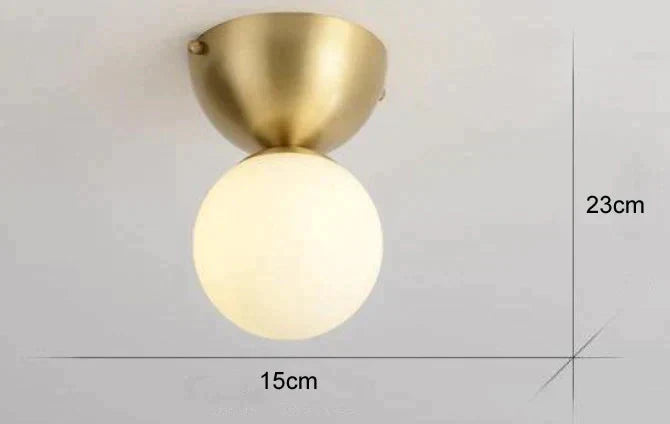 Nordic Minimalist Hall Brass Ceiling Lamp