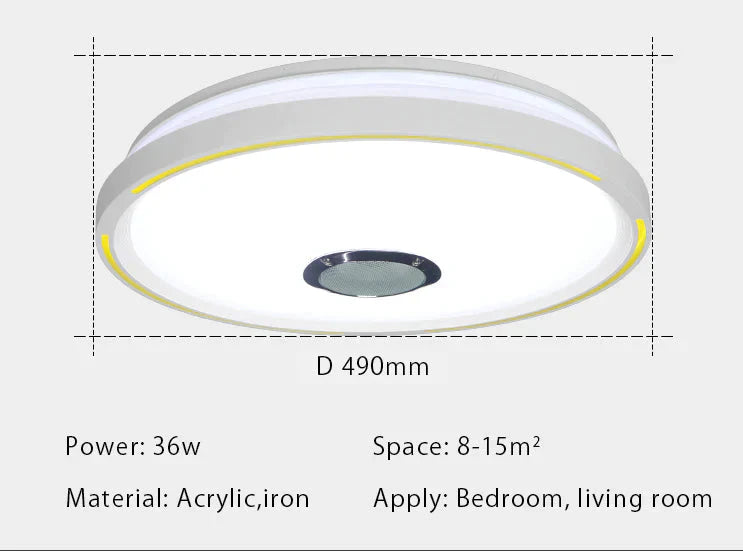 Music LED Ceiling Lights RGB APP Control Ceiling Lamp Bedroom 36W Living Room Light Lampara De Techo Ceiling Light