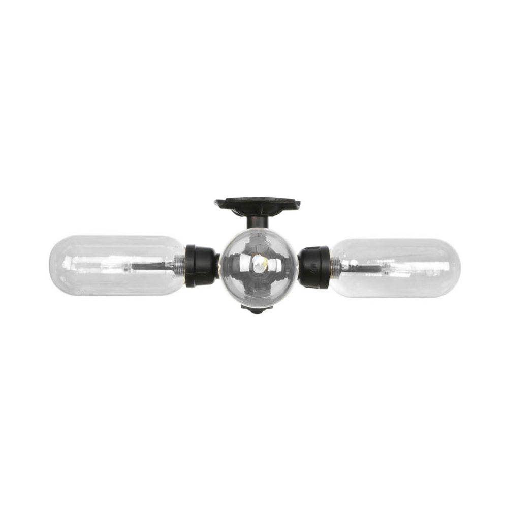 With A Pipe Design: Industrial Metal Black Sconce Light Featuring Capsule Shade Wall Lighting