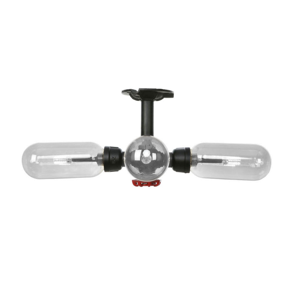 Vintage Style Matte Black Semi Flush Light With Clear Glass - Pipe Designed 3/4 Capsule Fixture