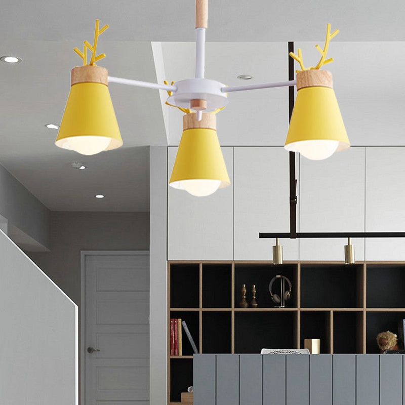 Modern Iron Deer Horn Kids Pendant Chandelier - Stylish Room Lighting Fixture