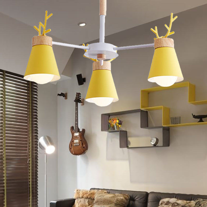 Modern Iron Deer Horn Kids Pendant Chandelier - Stylish Room Lighting Fixture