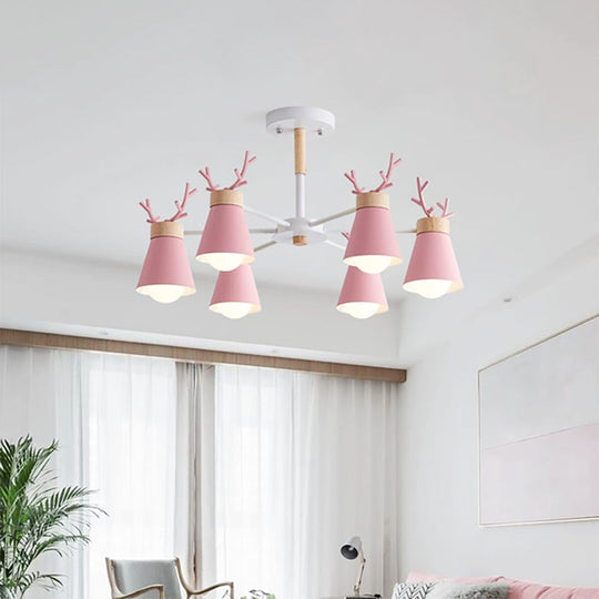 Modern Iron Deer Horn Kids Pendant Chandelier - Stylish Room Lighting Fixture