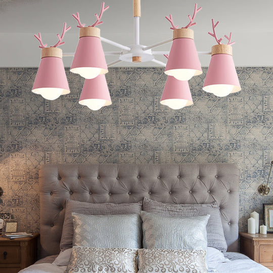 Modern Iron Deer Horn Kids Pendant Chandelier - Stylish Room Lighting Fixture