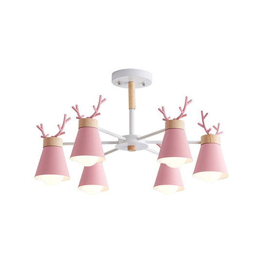 Modern Iron Deer Horn Kids Pendant Chandelier - Stylish Room Lighting Fixture