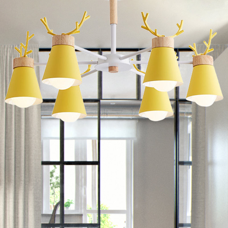 Modern Iron Deer Horn Kids Pendant Chandelier - Stylish Room Lighting Fixture