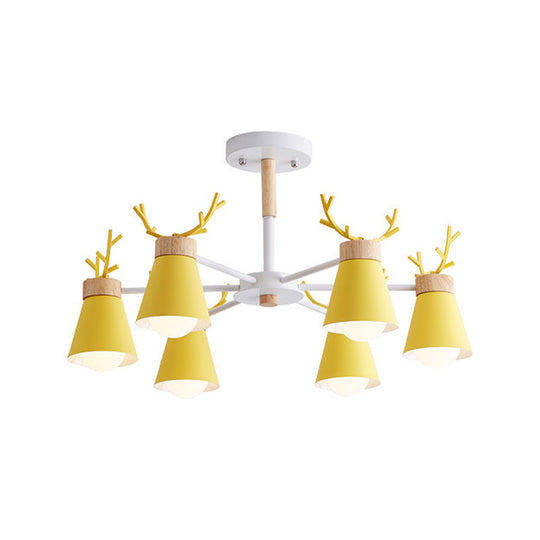 Modern Iron Deer Horn Kids Pendant Chandelier - Stylish Room Lighting Fixture