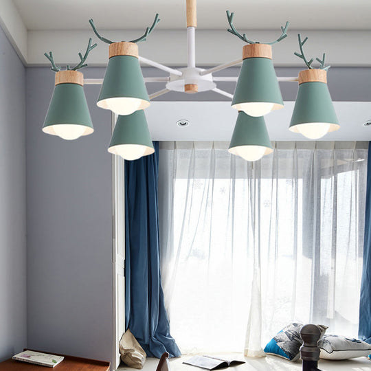 Modern Iron Deer Horn Kids Pendant Chandelier - Stylish Room Lighting Fixture