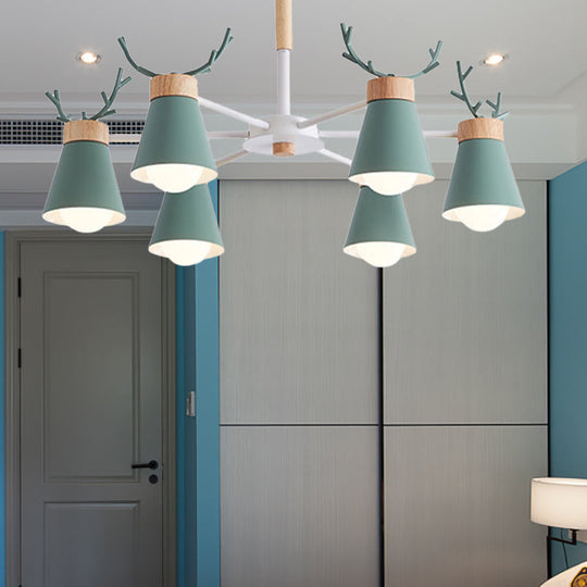 Modern Iron Deer Horn Kids Pendant Chandelier - Stylish Room Lighting Fixture