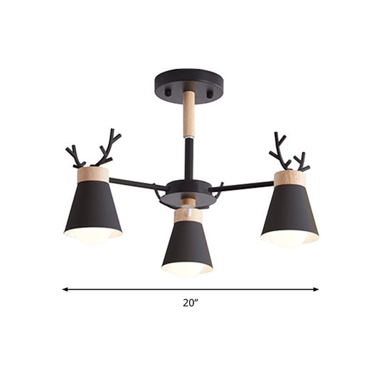 Modern Iron Deer Horn Kids Pendant Chandelier - Stylish Room Lighting Fixture