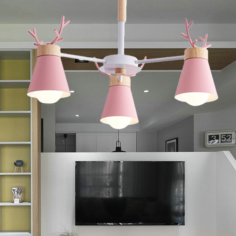 Modern Iron Deer Horn Kids Pendant Chandelier - Stylish Room Lighting Fixture