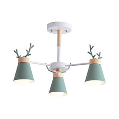 Modern Iron Deer Horn Kids Pendant Chandelier - Stylish Room Lighting Fixture