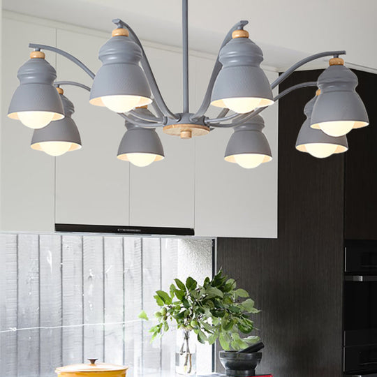 Modern Metal Gourd Pendant Chandelier: Stylish Bedroom Hanging Light Fixture