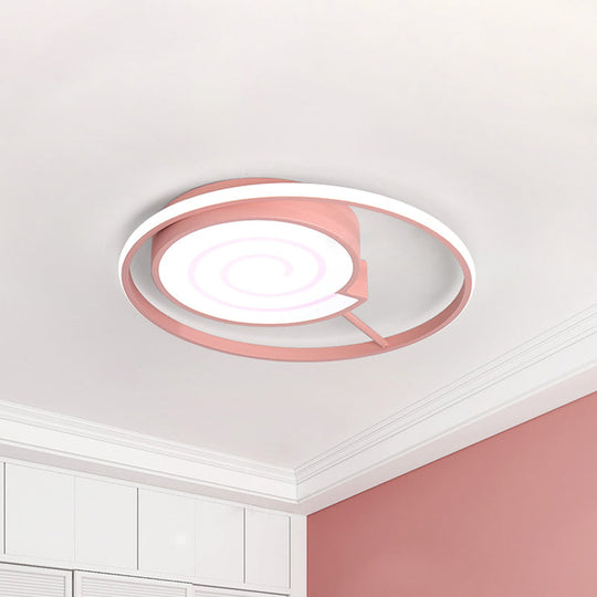 Lovely Lollipop LED Ceiling Lamp for Kids' Bedrooms - Acrylic Flush Mount Light with Ring