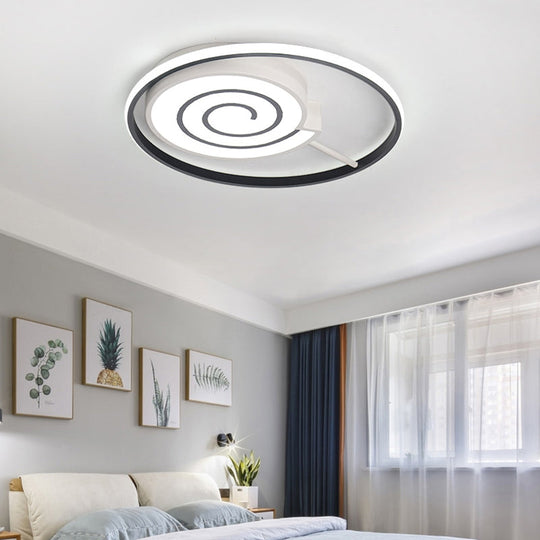 Lovely Lollipop LED Ceiling Lamp for Kids' Bedrooms - Acrylic Flush Mount Light with Ring