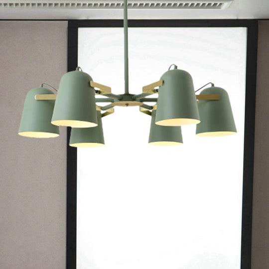 Modern Iron Pendant Chandelier With Bell Shade - Living Room Hanging Lighting Fashionable Design