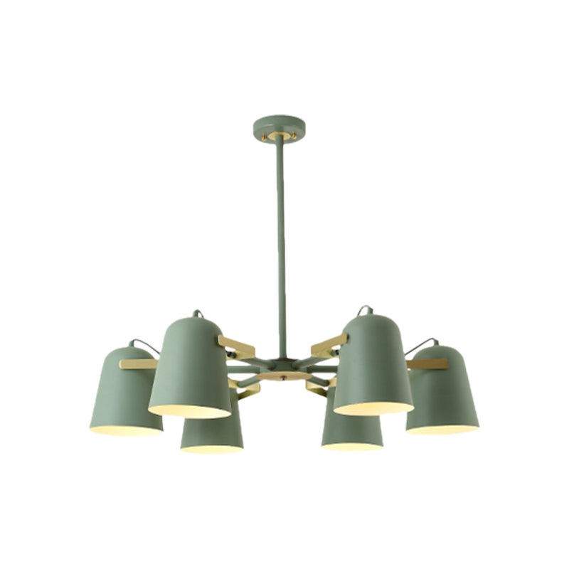 Modern Iron Pendant Chandelier With Bell Shade - Living Room Hanging Lighting Fashionable Design