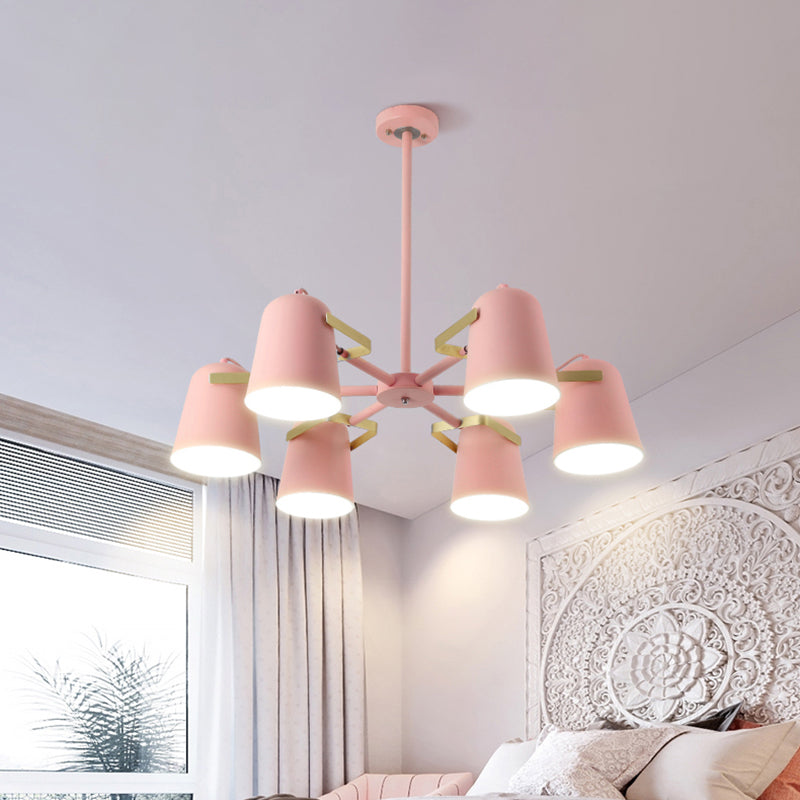 Modern Iron Pendant Chandelier With Bell Shade - Living Room Hanging Lighting Fashionable Design