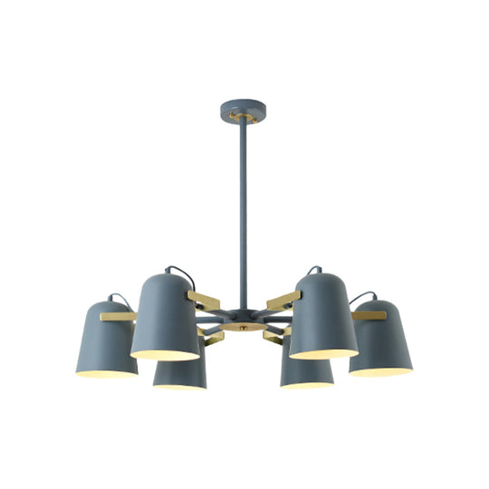 Modern Iron Pendant Chandelier With Bell Shade - Living Room Hanging Lighting Fashionable Design