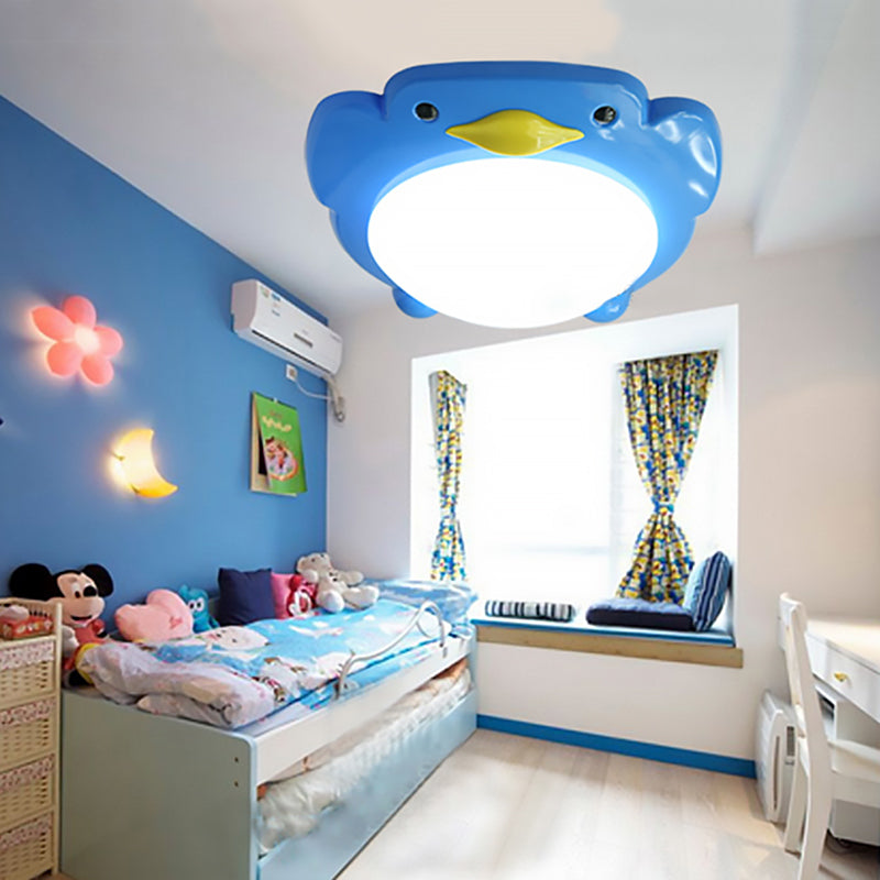 Penguin LED Flush Mount Ceiling Light for Kids' Bedroom - Cartoon Theme