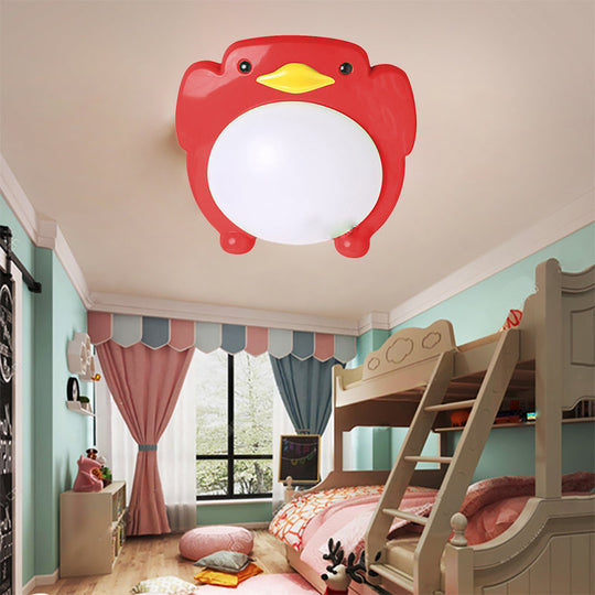 Penguin LED Flush Mount Ceiling Light for Kids' Bedroom - Cartoon Theme