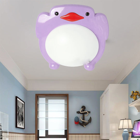 Penguin LED Flush Mount Ceiling Light for Kids' Bedroom - Cartoon Theme