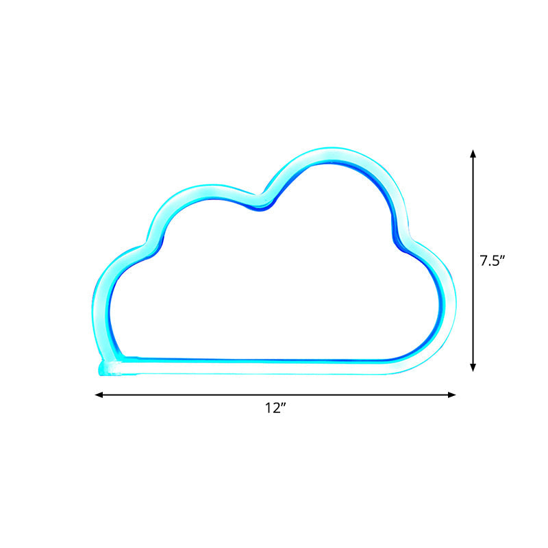 Contemporary Led Kids Nightstand Lamp: Plastic Cloud Night Light In White