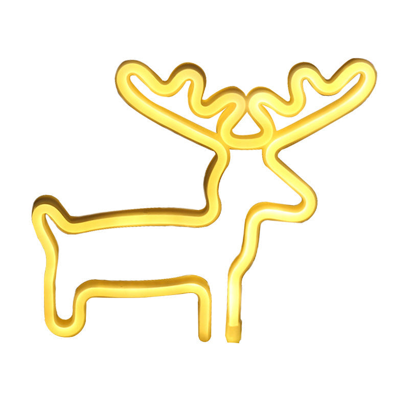 Elk Shaped Mini Led Night Light For Kids Room Usb Wall - White