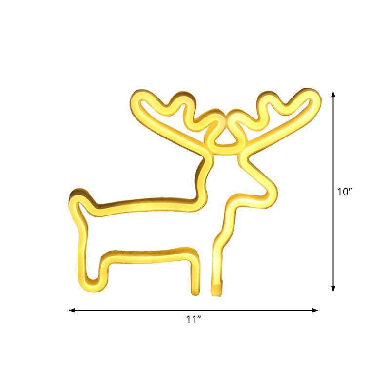 Elk Shaped Mini Led Night Light For Kids Room Usb Wall - White