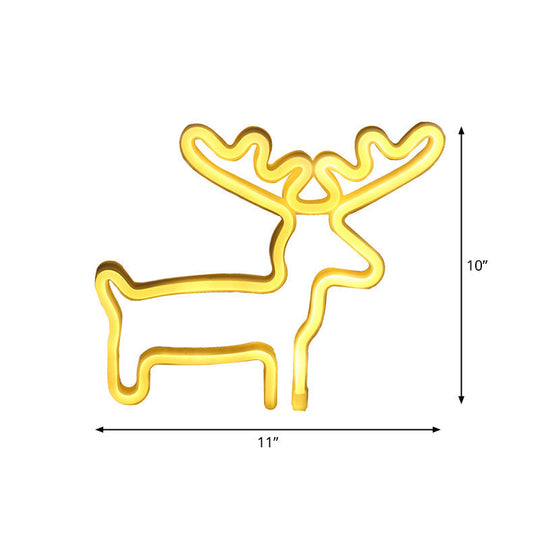 Elk Shaped Mini Led Night Light For Kids Room Usb Wall - White