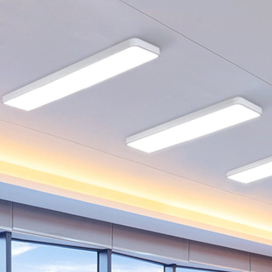 Modern LED Flush Mount Lighting Fixture in Acrylic with Rectangular Shape for Gymnasium