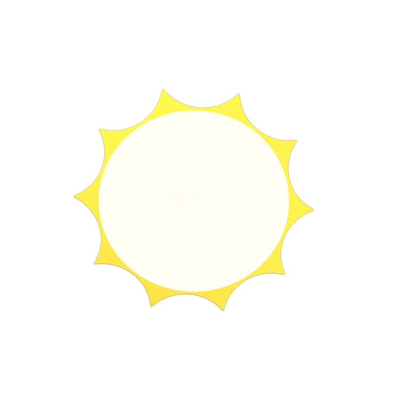 Kindergarten Yellow Sun Flush Mount Led Ceiling Light With Acrylic: Simple & Stylish Fixture