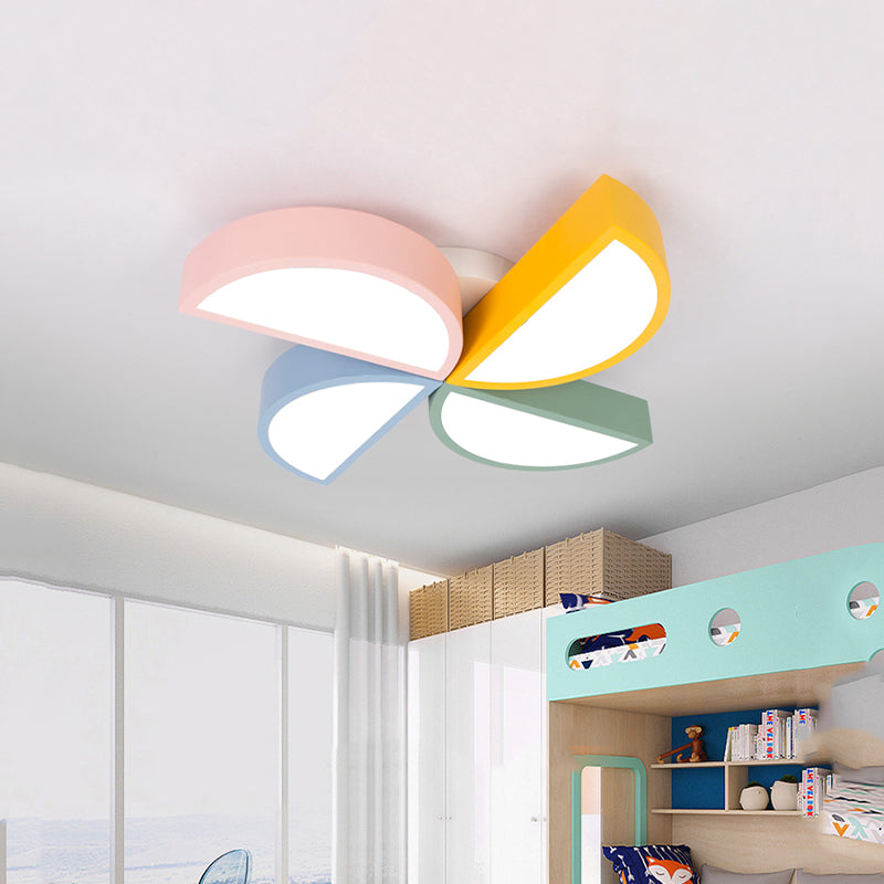 Contemporary Acrylic LED Flush Mount Light in White for Kids' Bedroom