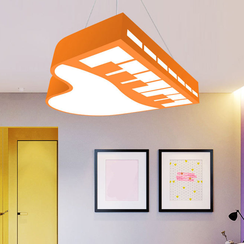 Cartoon Led Hanging Chandelier Piano Pendant Light For Corridor With Acrylic Shade