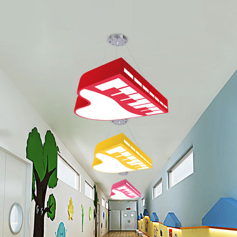 Cartoon Led Hanging Chandelier Piano Pendant Light For Corridor With Acrylic Shade