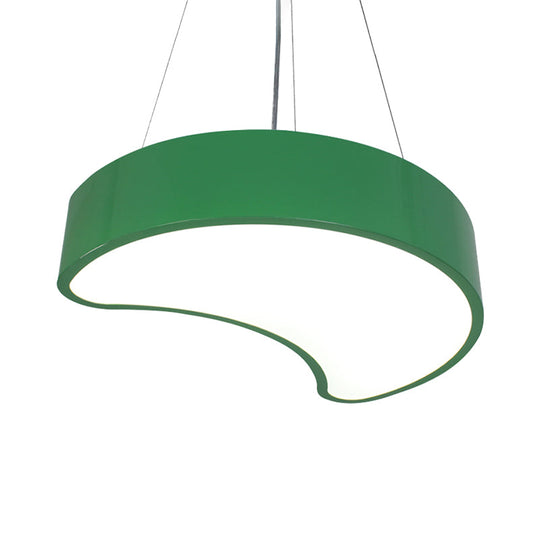 Modern Acrylic Moon Chandelier: Led Pendant Light For Kindergarten Green / Small