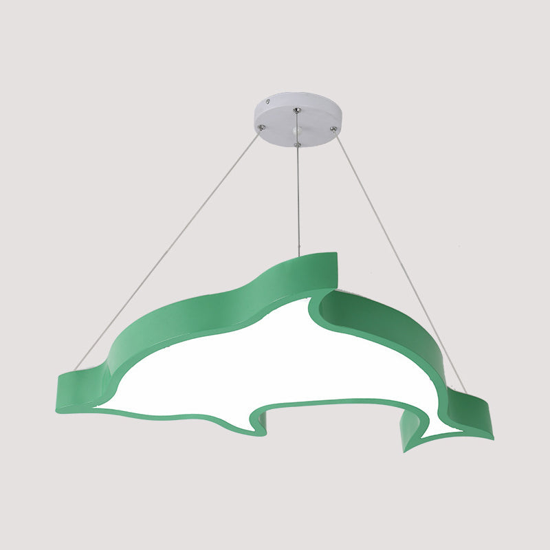 Dolphin-Shaped Led Acrylic Cartoon Chandelier Light Fixture For Corridors