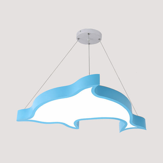 Dolphin-Shaped Led Acrylic Cartoon Chandelier Light Fixture For Corridors