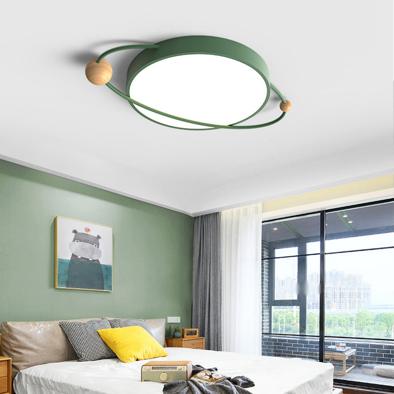 Modernist LED Ringed Planet Flush Light for Bedroom Ceiling - Acrylic Lamp