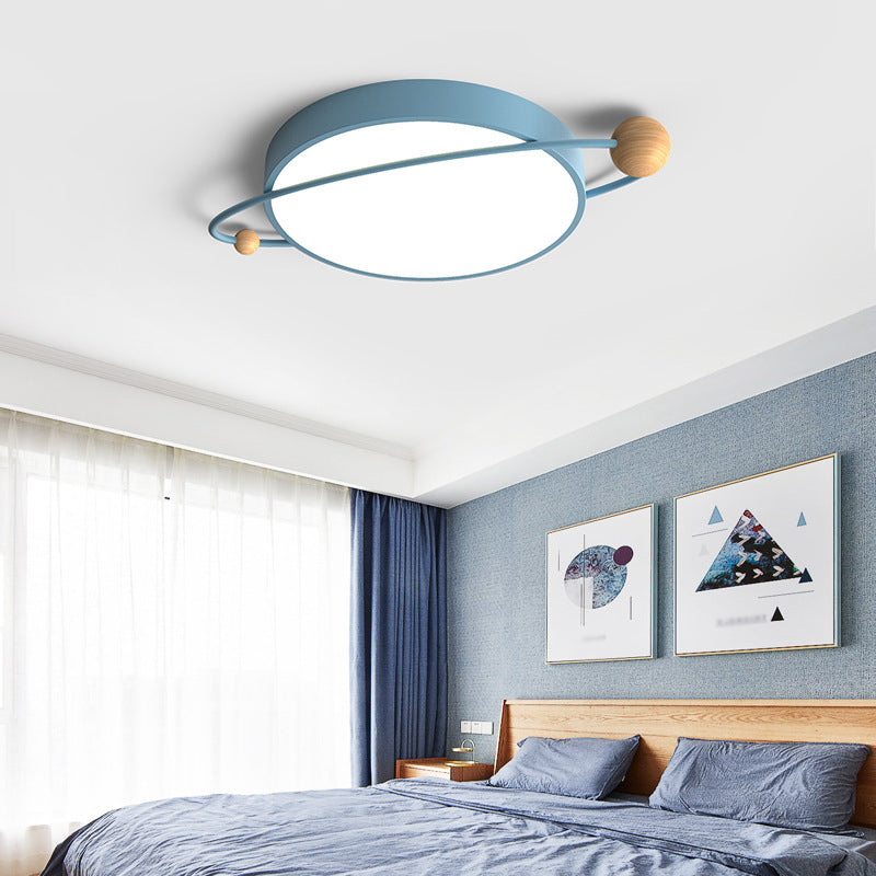 Modernist LED Ringed Planet Flush Light for Bedroom Ceiling - Acrylic Lamp