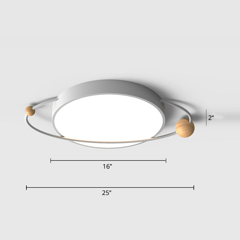 Modernist LED Ringed Planet Flush Light for Bedroom Ceiling - Acrylic Lamp