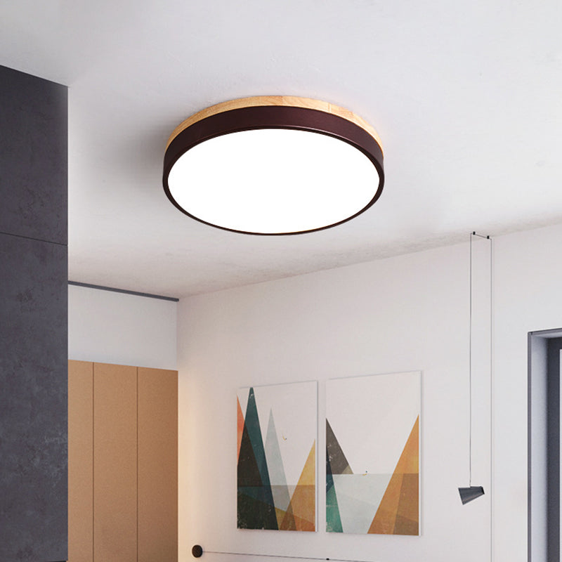 Modern Black LED Round Flush Mount Ceiling Light for Bedroom