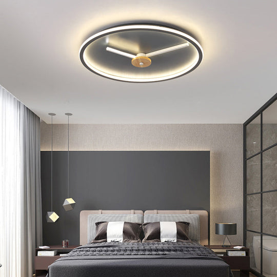 Acrylic Led Bedroom Flush Mount Lamp Grey / Small