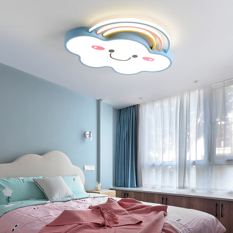 Rainbow Cloud LED Flush Mount for Kids Bedroom | Simple Acrylic Light Fixture