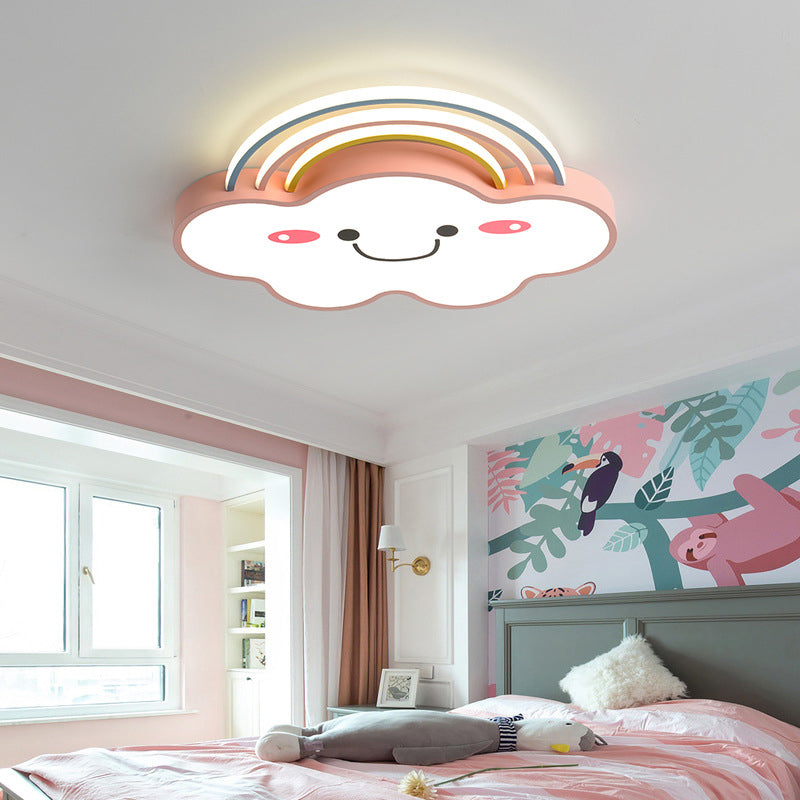 Rainbow Cloud LED Flush Mount for Kids Bedroom | Simple Acrylic Light Fixture