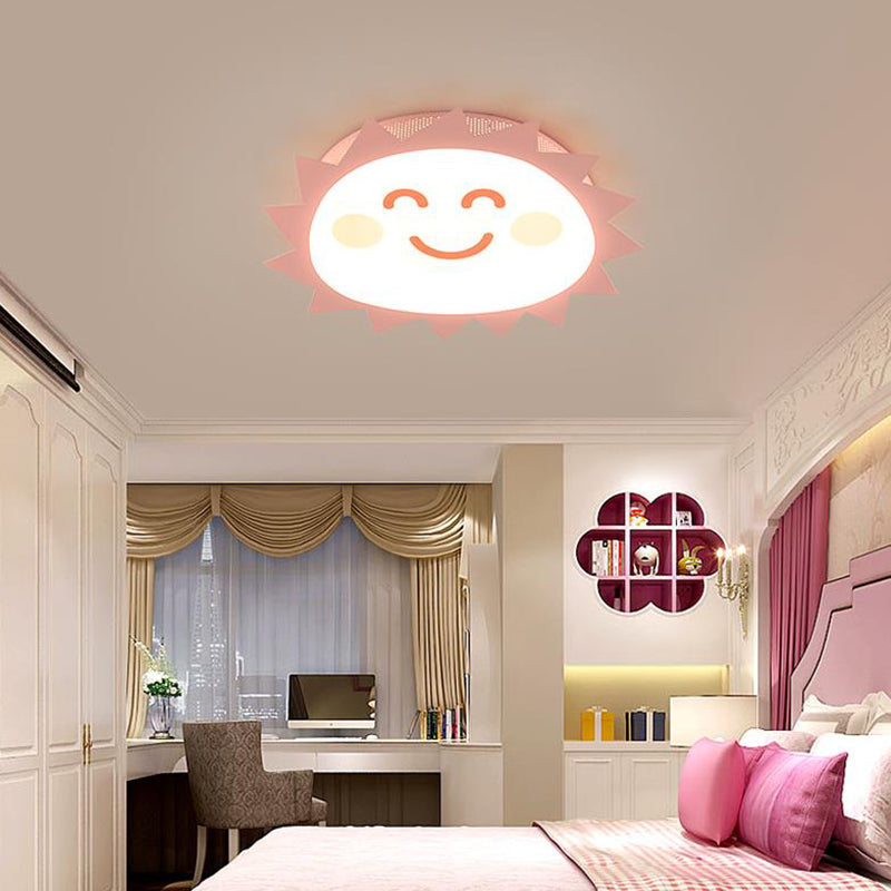 Simplicity Sun Shaped LED Flush Mount Lamp for Girls Bedroom