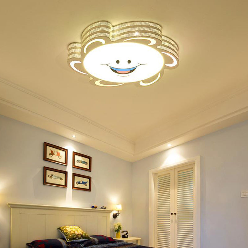 Simplicity Sun Shaped LED Flush Mount Lamp for Girls Bedroom