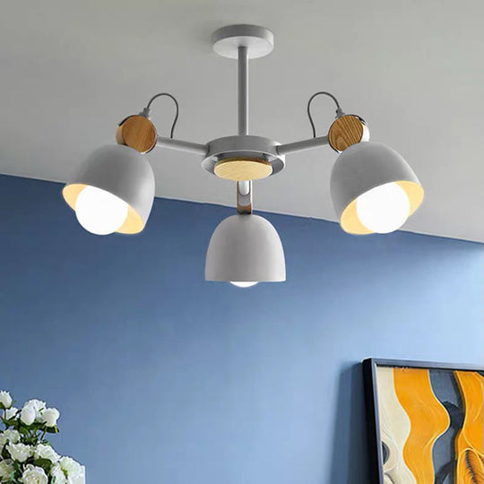 Semi Flush Dome Light with Adjustable Wood Joint for Modern Close-to-Ceiling Lighting