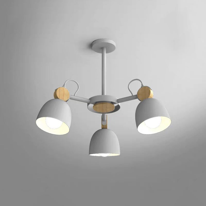 Semi Flush Dome Light with Adjustable Wood Joint for Modern Close-to-Ceiling Lighting