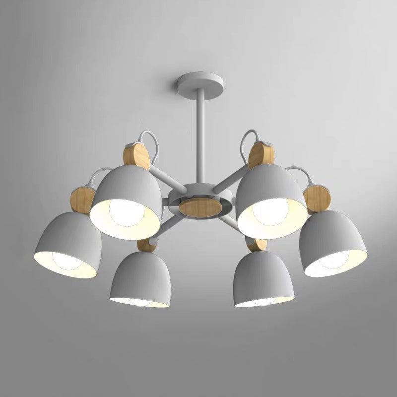 Semi Flush Dome Light with Adjustable Wood Joint for Modern Close-to-Ceiling Lighting